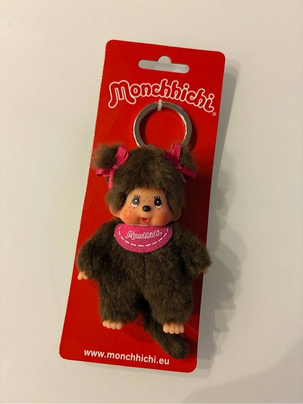 MONCHHICHI Girl Brown Plush Keychain Bag Charm Collectible